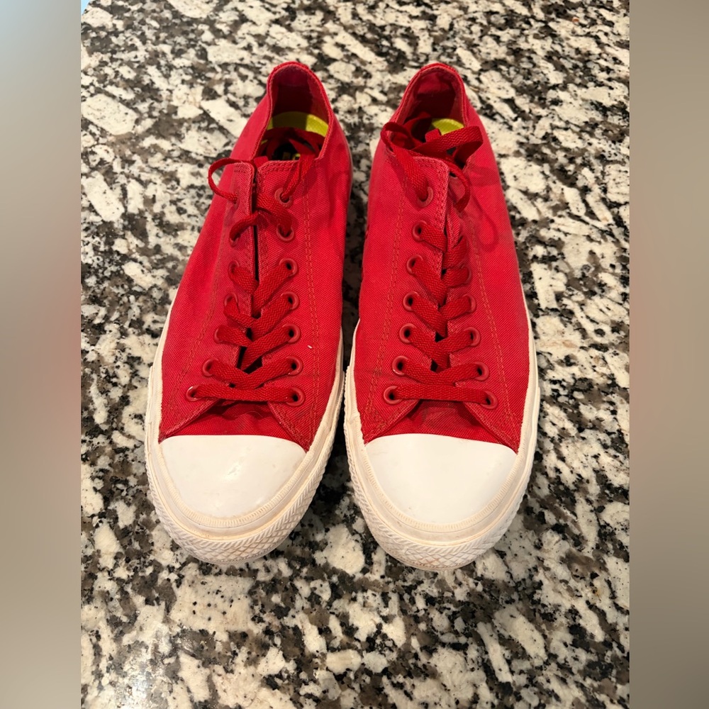 Converse Red Low-Top Canvas Sneakers
